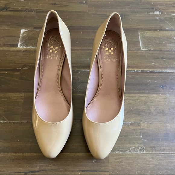 Vince Camuto Desti Patent Platform Nude Heels - Picture 4 of 11